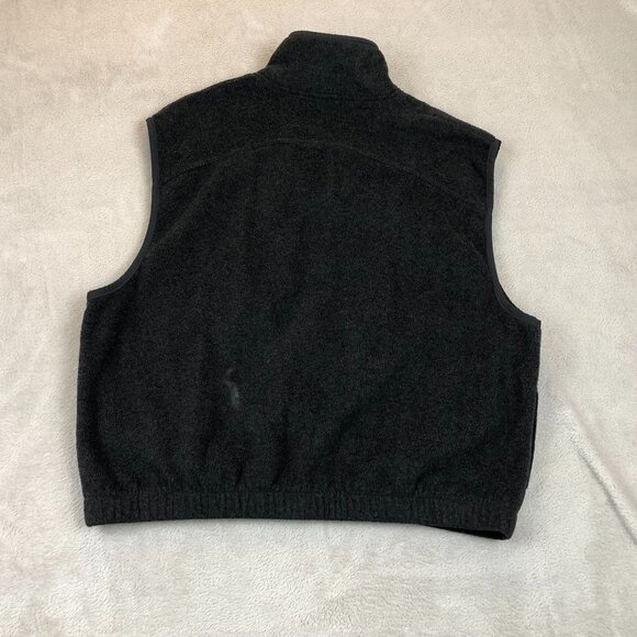 Old Navy Men's Fleece Zip Up Vest Jacket Medium Black Mock Neck Warm Sleeveless - Picture 9 of 9